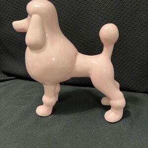 Pink Poodle Ceramic Figurine